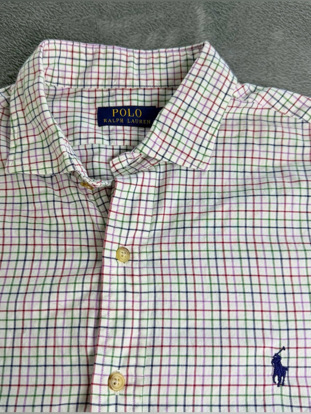 Polo Ralph Lauren Men’s Button Down Shirt Multicolor Check Plaid Pony Logo Large